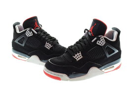 【中古】ナイキ NIKE Air Jordan 4 Retro Bred エアジョーダン 4 レトロ ブレッド 308497-060 メンズ靴 スニーカー ブラック 27.0cm 103S-1471
