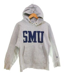 【中古】チャンピオン Champion 90s 刺繍タグ Reverse Weave SMU USA製 リバースウィーブ カレッジロゴ アメリカ製 パーカ グレー Mサイズ 103MT-4100