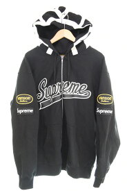 【中古】シュプリーム SUPREME 21SS VansonSpider Web Zip Up Hooded Sweatshirt ロゴ パーカー パーカ ブラック LLサイズ 103MT-4129