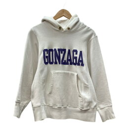 【中古】 チャンピオン Champion REVERSE WEAVE リバースウィーブ 80's ヴィンテージ トリコタグ ラバー カレッジ GONZAGA 白 パーカ プリント ホワイト Sサイズ 104MT-2874