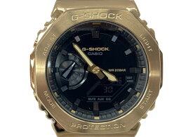 【中古】 ジーショック G-SHOCK CASIO カシオ 耐衝撃構造 20気圧防水 アウトドア 腕時計 ウォッチ 5611 黒 金 GM-2100G メンズ腕時計ゴールド 104T-51