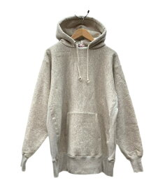 【中古】 チャンピオン Champion TRUE TO ARCHIVES REVERSE WEAVE リバースウィーブ 後付け プルオーバー アフターフーデッド スウェットシャツ 日本製 C3-Q131 パーカ 無地 グレー XLサイズ 104MT-3031