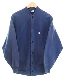 【中古】チャンピオン Champion 90's Reverse Weave Full Snap Cardigan リバース ウィーブ フル スナップ カーディガン 刺繍タグ 90年代 ジャケット ネイビー Mサイズ 103MT-4436