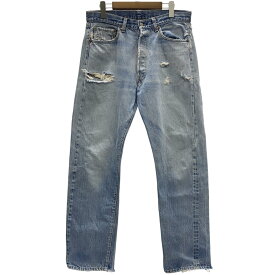 【中古】リーバイス Levi's 70's 66前期 刻印6 赤耳 アイスブルー デニムパンツ 実寸W33 デニム ブルー 201MB-1445 VB