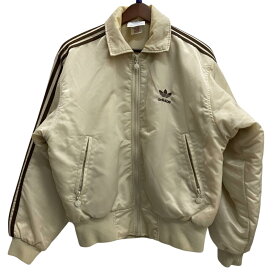 【中古】アディダス adidas 90's トレフォイルロゴ 中綿ブルゾン ジャケット ベージュ Mサイズ 201MT-5974 VB