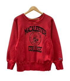 【中古】 チャンピオン Champion REVERSE WEAVE リバースウィーブ 80's 80年代 トリコタグ USA製 フロッキー カレッジ 赤 スウェット プリント レッド Sサイズ 104MT-3135