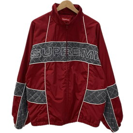 【中古】シュプリーム SUPREME ジャカード パネル トラック ジャケット Jacquard Panel Track Jacket ジャケット レッド Lサイズ 201MT-6044