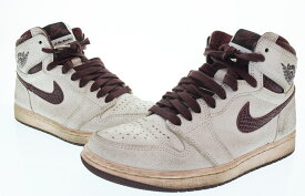 【中古】ナイキ NIKE A Ma Maniere Air Jordan 1 Retro Sail and Burgundy アママニエールエアジョーダン1 レトロ ハイ DO7097-100 メンズ靴 スニーカー マルチカラー 25cm 103S-1670
