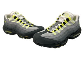 【中古】 ナイキ NIKE 20年製 AIR MAX 95 OG NEON YELLOW エア マックス ネオン イエロー イエグラ シューズ 灰 黄 CT1689-001 メンズ靴 スニーカー グレー 30cm 104S-1309