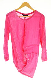 【中古】トリココムデギャルソン tricot COMME des GARCONS 00s Velour Long Sleeve Tops Cutsew ベロア ベルベット トップス カットソー 長袖 アシンメトリー 非対称 TB-04023M 長袖カットソー ピンク Mサイズ M 103LT-221