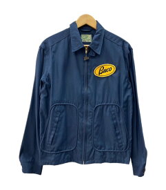 【中古】 ブコ Buco リアルマッコイズ THE REAL McCOY'S Sports Jacket スポーツジャケット モーターサイクル レーシング 紺 ジャケット 刺繍 ネイビー Lサイズ 104MT-3208