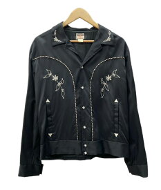 【中古】 リアルマッコイズ THE REAL McCOY'S EMBROIDERED RAYON WESTERN JACKET レーヨンウエスタンジャケット ブルゾン MJ25009 サイズ42 ジャケット 刺繍 ブラック 104MT-3212