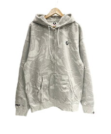 【中古】ア ベイシング エイプ A BATHING APE AAPE NOW ZIP UP HOODIE CAMOUFLAGE AAPSWMB326XAN XL パーカ グレー 101MT-6393