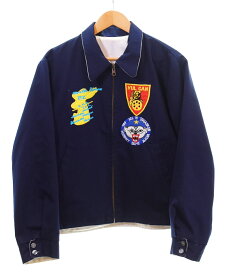 【中古】ヴィンテージ Vintage Korea Souvenir Jacket コリア スーベニア ジャケット リバーシブル ジャケット 龍刺繍 YSK ジップ ジャケット ネイビー 103MT-4769