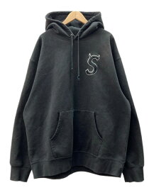 【中古】 シュプリーム SUPREME 22AW S Logo Hooded Sweatshirt ロゴ フーディー スウェットシャツ デビル プルオーバー パーカー 刺繍 裏起毛 黒 パーカ ロゴ ブラック 2XLサイズ 104MT-3297