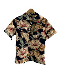 【中古】ラルフローレン RalphLauren COUNTRY カントリー Vintage ヴィンテージ ハワイアンシャツ 花がら オープンカラーシャツ 半袖シャツ ネイビー サイズ11 101LT-404