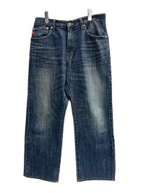 【中古】ステューシー STUSSY ROUGH RUGGED Logo Straight Denim Pants ロゴストレートデニムパンツ 青 016732 VPST14M デニム ブルー サイズ34 101MB-1030
