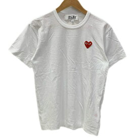 【中古】コムデギャルソン PLAY COMME des GARCONS ハートワッペン AX-T108 Tシャツ ホワイト Sサイズ 201LT-525