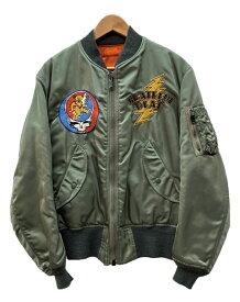 【中古】 トイズマッコイ TOYS McCOY × Grateful Dead グレイトフル デッド Type MA-1 Reversible Flight Jacket リバーシブル フライト ジャケット ジップアップ オレンジ 緑 ジャケット 刺繍 グリーン Mサイズ 104MT-3375