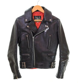 【中古】ロクロクロク 666 Leather Wear トリプルシックス レザー ウェア Double RIDERS ダブル ライダース レザー キルティング ライナー 32 ジャケット ブラック 103MT-4895