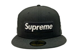 【中古】 シュプリーム SUPREME 24AW Jerseys Box Logo Cap ジャージーズ ボックス ロゴ キャップ New Era ユニフォーム 59FIFTY ハット 黒 帽子 メンズ帽子 キャップ 刺繍 ブラック 104H-111
