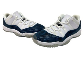 【中古】 ナイキ NIKE 19年製 AIR JORDAN 11 LOW LE SNAKE SKIN エア ジョーダン ロー スネーク スキン AJ11 バスケ シューズ 白 青 CD6846-102 メンズ靴 スニーカー ホワイト 28cm 104S-1390