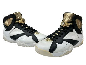 【中古】 ナイキ NIKE 15年製 AIR JORDAN 7 RETRO C&C CHAMPAGNE エア ジョーダン レトロ シャンパン AJ7 白 黒 金 725093-140 メンズ靴 スニーカー ホワイト 26.5cm 104S-1453