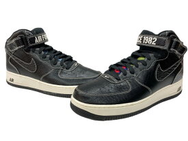 【中古】 ナイキ NIKE 22年製 AIR FORCE 1 MID 07 LV8 エア フォース ミッド クロコパターン シューズ 黒 DV1029-010 メンズ靴 スニーカー ブラック 29cm 104S-1462