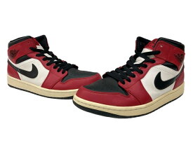 【中古】 ナイキ NIKE 20年製 IR JORDAN 1 MID Chicago Black Toe シカゴ ブラック トゥ エア ジョーダン ミッド AJ1 白 赤 黒 554724-069 メンズ靴 スニーカー レッド 28cm 104S-1463