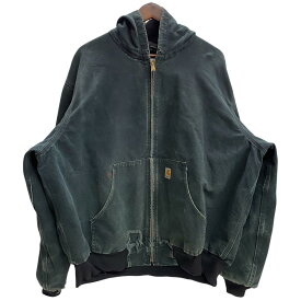 【中古】カーハート Carhartt アクティブジャケット 裏サーマル メッシュ フェード 襤褸 USA JB1 BLK ジャケット ブラック 2XLサイズ 201MT-6682 VB
