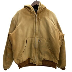 【中古】カーハート Carhartt USA製 アクティブジャケット ダックブラウン ジャケット ベージュ Lサイズ 201MT-6683 VB