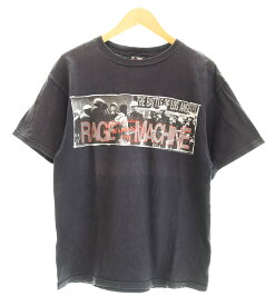 【中古】バンドアイテム BAND ITEM 00s giant Rage Against the Machine Tour Tee レイジ アゲインスト ザマシーン バンド ツアーT プリント Tシャツ ブラック 103MT-5422