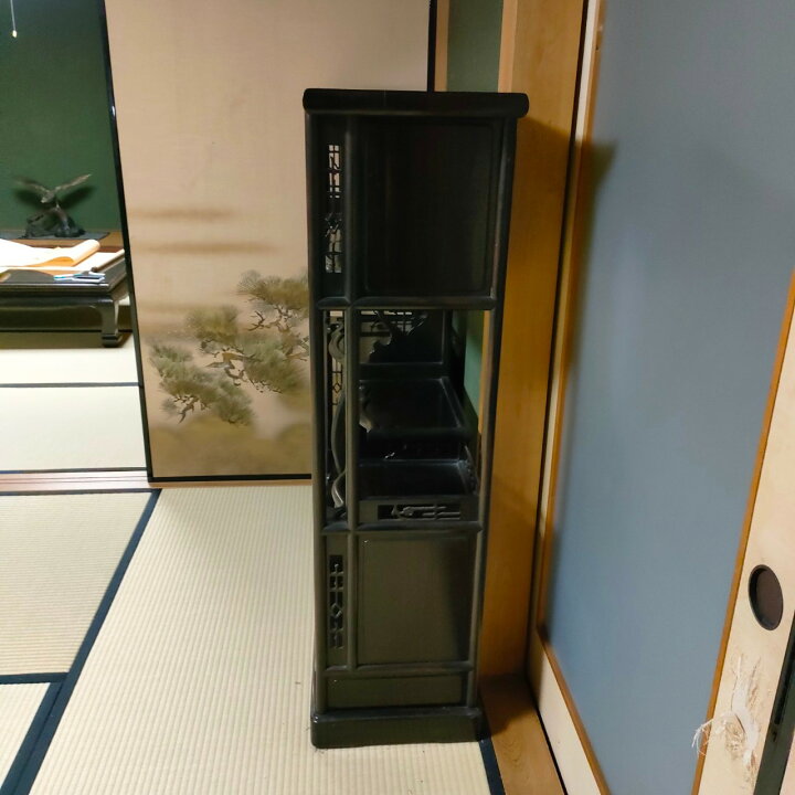 楽天市場】【中古】 高級 収納棚 骨董品 飾り棚 茶箪笥 高級茶棚 黒檀 