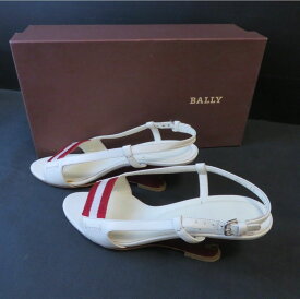【中古】 BALLY TREILLIS バリー レディース 靴 22cm ホワイト レッド バックストラップ サンダル （AM1）