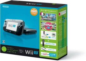 【送料無料】【中古】Wii U すぐに遊べるファミリープレミアムセット+Wii Fit U(クロ)(バランスWiiボード非同梱) （箱説付き）