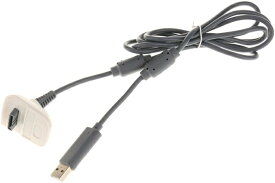 【送料無料】【新品】Xbox 360 USB充電ケーブル コントローラーのバッテリー用 ホワイト 互換品