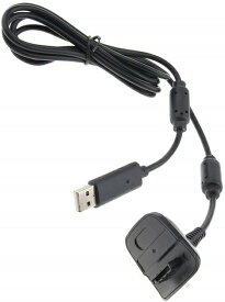 【送料無料】【新品】Xbox 360 USB充電ケーブル コントローラーのバッテリー用 ブラック 互換品