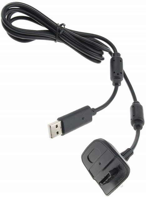 Xbox 360 USB充電ケーブル コントローラーのバッテリー用 ブラック 互換品