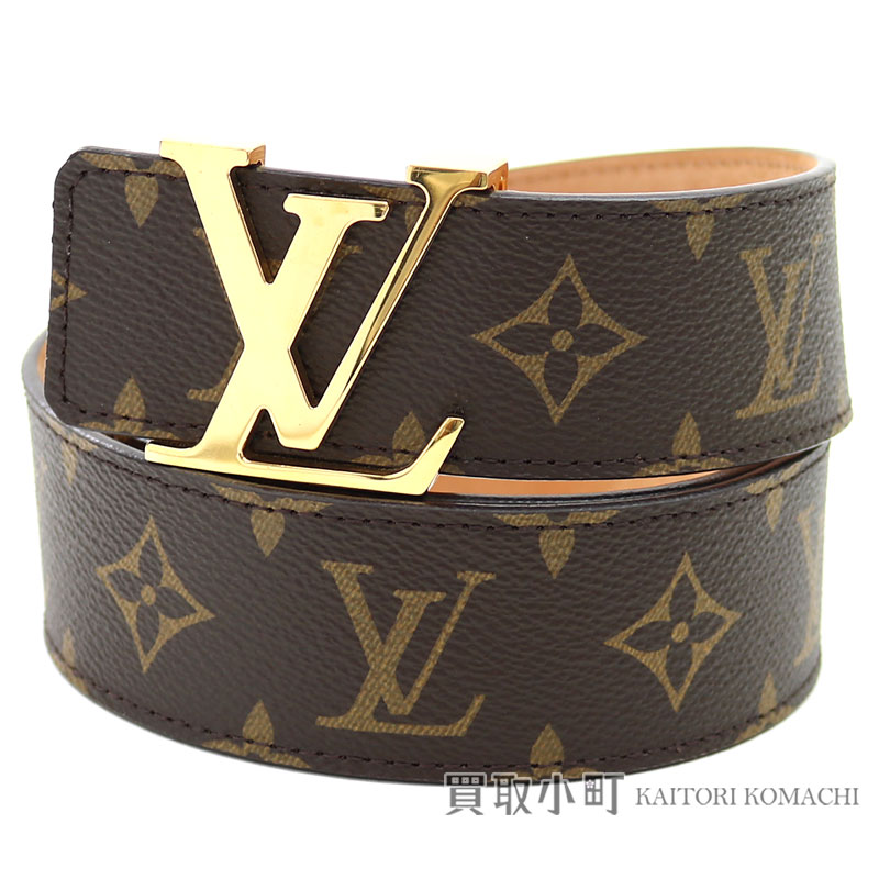 KAITORIKOMACHI: Louis Vuitton M9608U sun Tulle LV initial 40MM monogram belt LV logo gold buckle ...