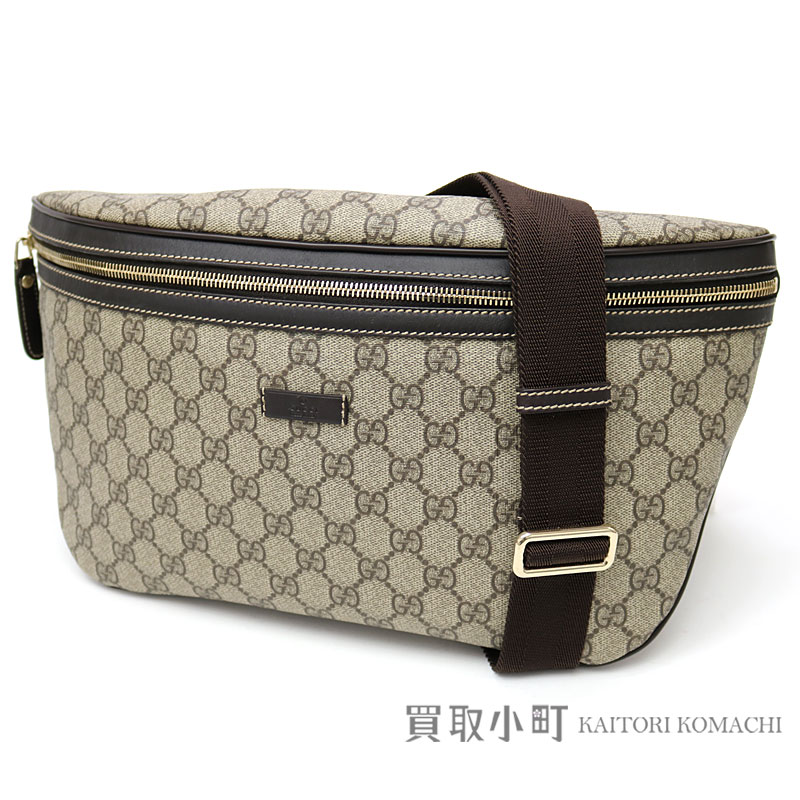 KAITORIKOMACHI: Take Gucci belt bag medium size GG スプリームキャンバスベージュ X dark brown slant; crossbody ...