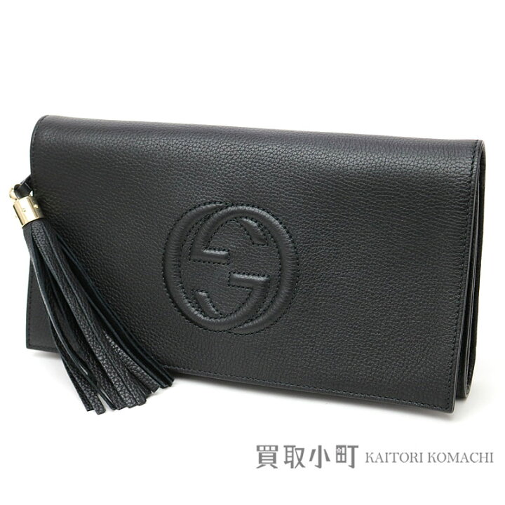 楽天市場】【美品】グッチ 【GUCCI】ソーホー クラッチバッグ ブラック 