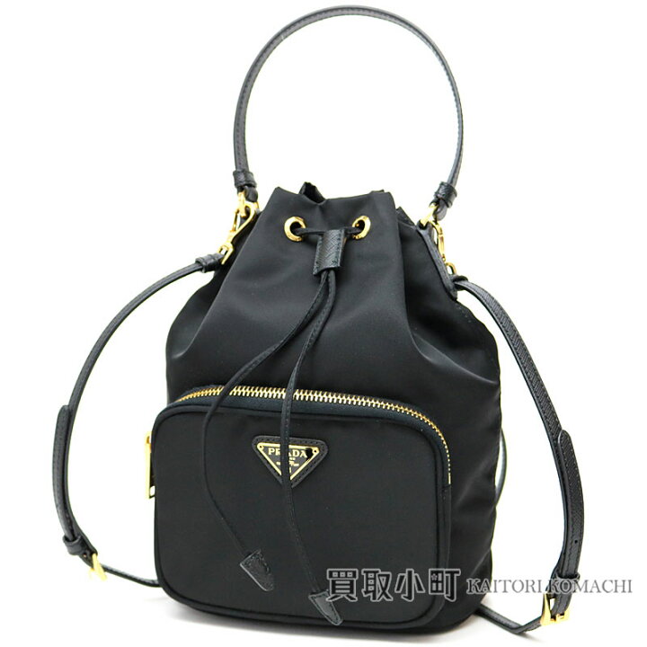 楽天市場】【美品】プラダ 【PRADA】ドローストリングバッグ ブラック 