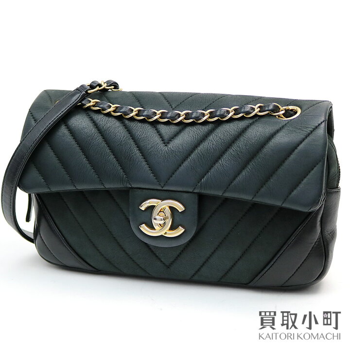 楽天市場】シャネル 【CHANEL】 シェブロン フラップバッグ ブラック  