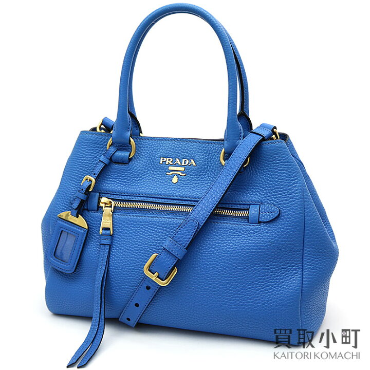 楽天市場】【美品】プラダ 【PRADA】トートバッグ ブルー カーフレザー 