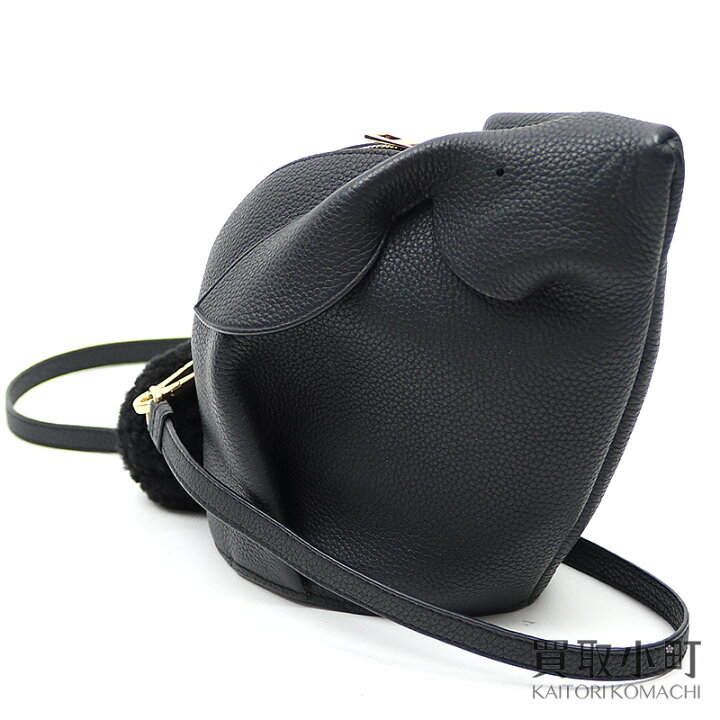 楽天市場】【美品】ロエベ 【LOEWE】 バニーミニバッグ ブラック  