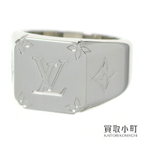 【美品】ルイヴィトン 【LOUIS VUITTON】M62487 シグネットリング モノグラム Mサイズ メンズ LVシグネチャー 指輪 LV MONOGRAM SIGNET RING #59【Aランク】【中古】