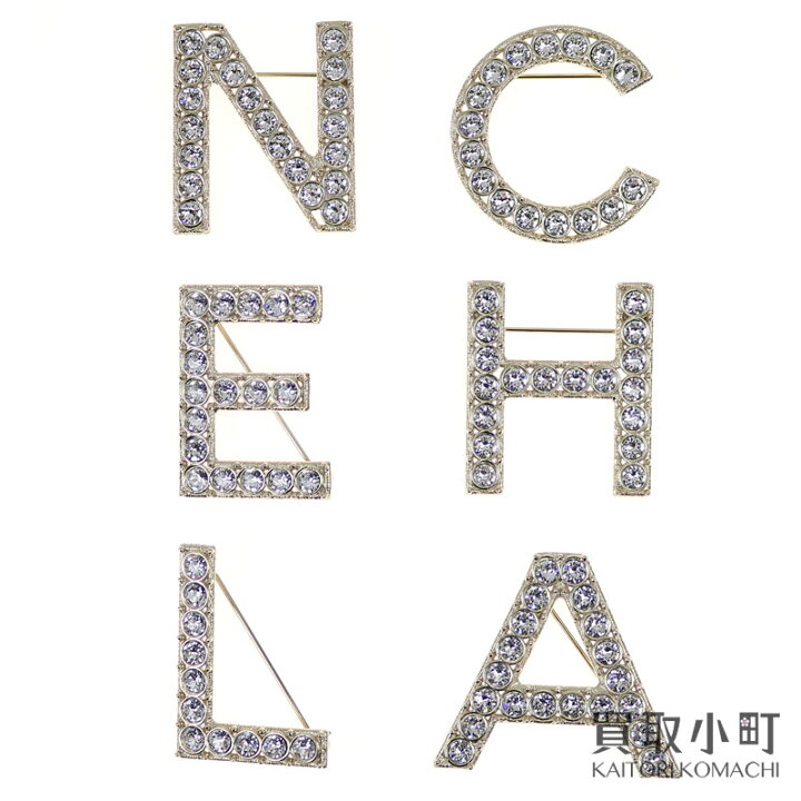 楽天市場】【新品同様】シャネル 【CHANEL】 ストラス ロゴ ブローチ 