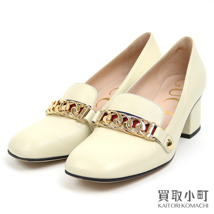楽天市場】グッチ【GUCCI】シルヴィ ミッドヒール パンプス レザー 