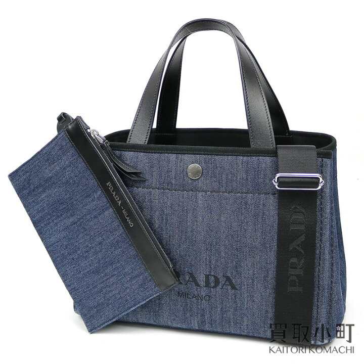 楽天市場】【美品】プラダ【PRADA】 レザー デニム トートバッグ 