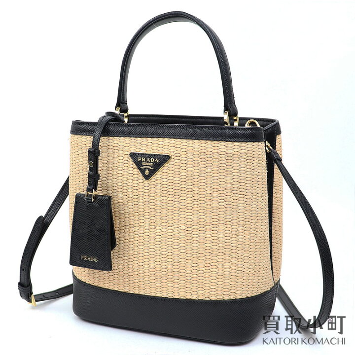 楽天市場】【美品】プラダ 【PRADA】 パニエ ミディアムストロー 
